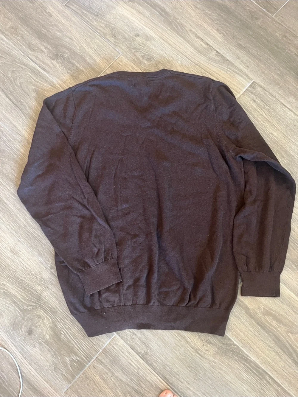 L.L. Bean Men's V-Neck Sweater in Dark Brown